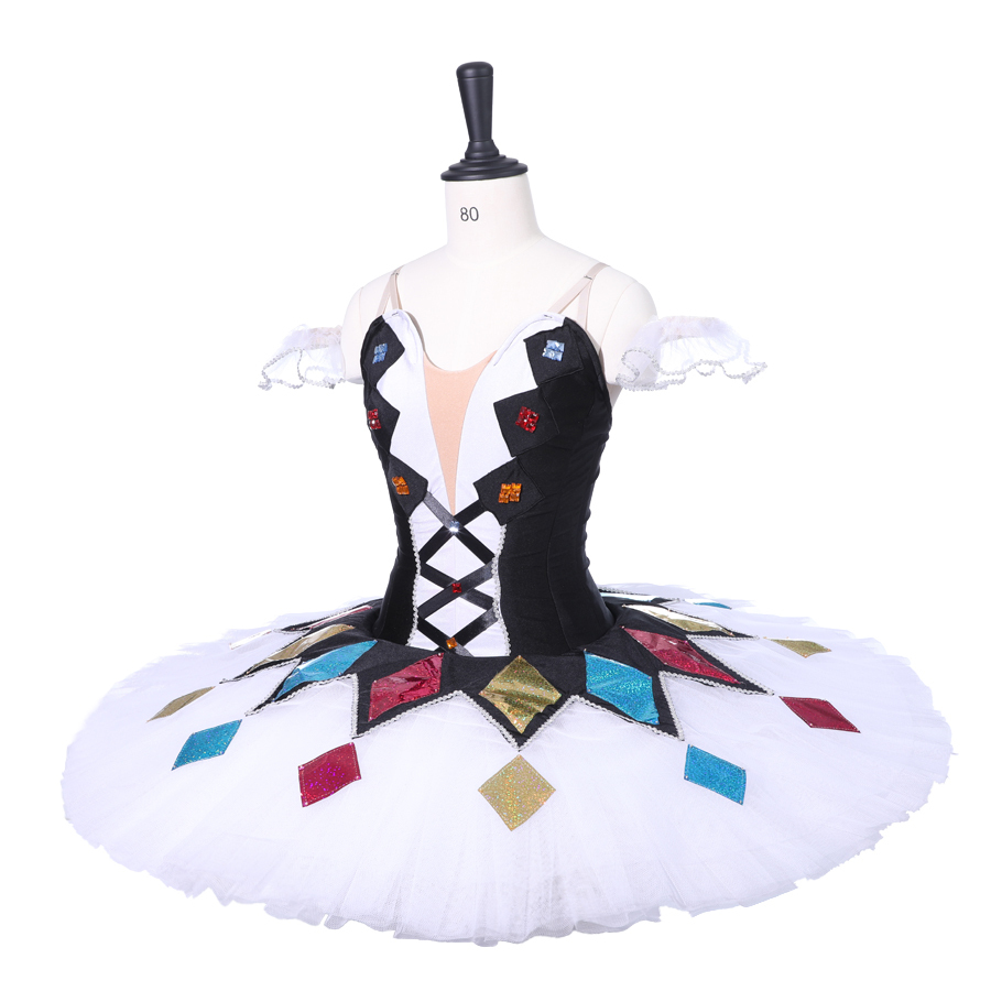 Professional Ballet Tutus Girls Pancake Harlequinade Nutcracker dolls Columbine ballet dress WHITE