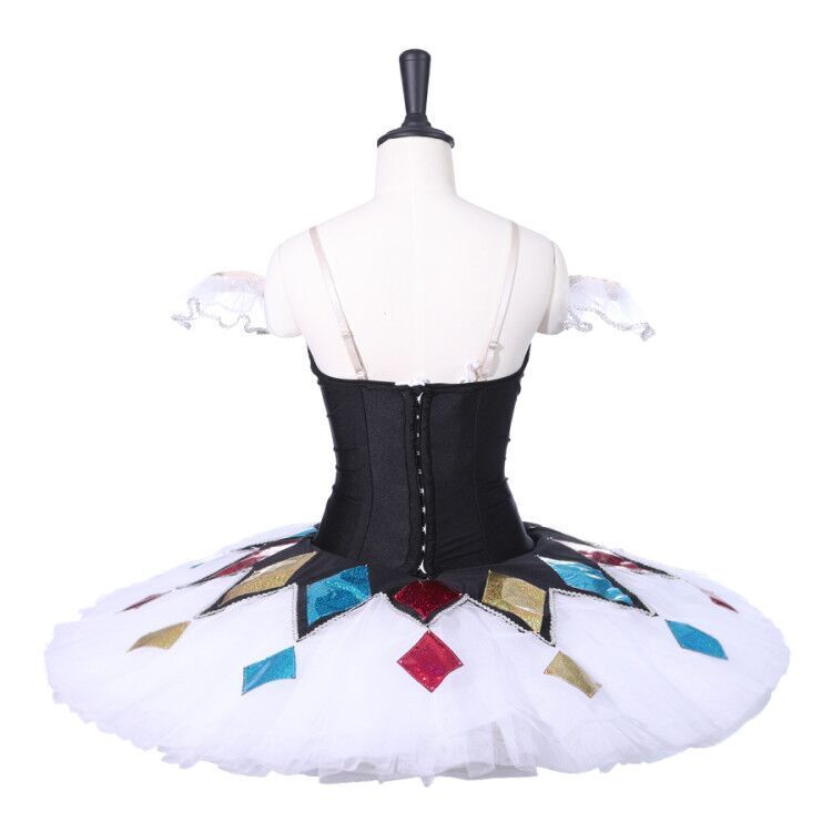 Professional Ballet Tutus Girls Pancake Harlequinade Nutcracker dolls Columbine ballet dress WHITE