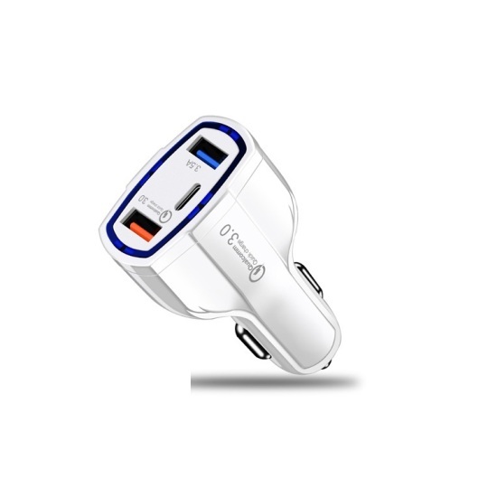 New desisgn Type C USB port android charger auto-id portable 3 port car charger-M86B
