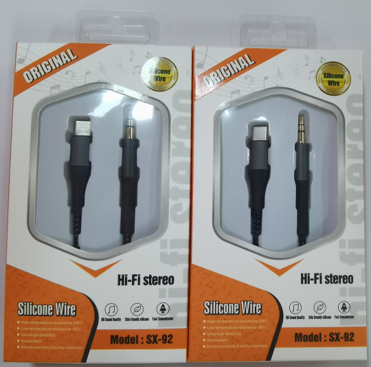Type C to 3.5mm AUX 1M cable Connect Type C phone and speaker amplifier
