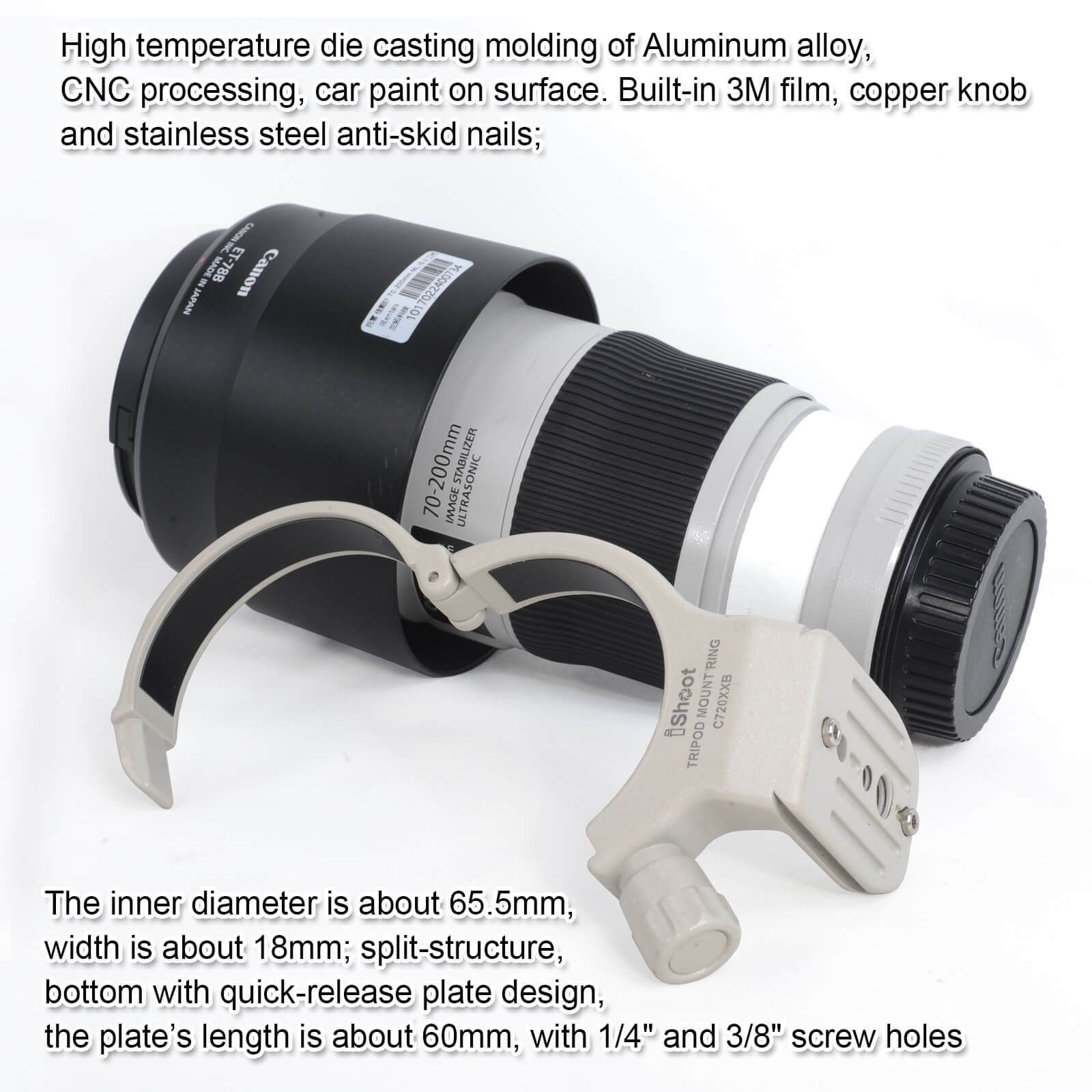 Metal Lens Collar Tripod Mount Ring for Canon EF 70-200mm f/4L IS II USM  Lens