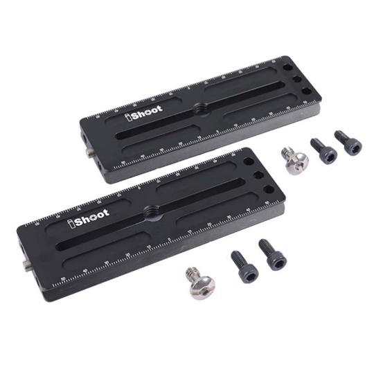 2 pcs 120x39mm Metal Plate for Camera Tripod Ball Head - can be used as Vertical Shoot Quick Release Plate