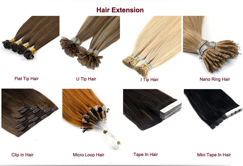 What is Fusion,Tape In, Micro Ring,Clip In,Braided Weft Hair Extension