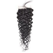 Jerry Curly Natural Color Brazilian Remy Human Hair Closure 4X4 Lace Closure 4X4LCHA-10