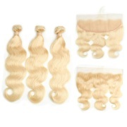 Body Wave 613 Blonde Hair Bundles With Lace Frontal 13X4 JCXT-112