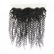 Jerry Curly Natural Color Brazilian Remy Human Hair Lace Frontal Closure 13X4 13X4LCHA-06