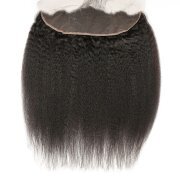 Kinky Straight Natural Color Brazilian Remy Human Hair Lace Frontal Closure 13X4 13X4LCHA-08