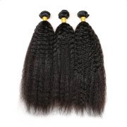 Kinky Straight Natural Black Hair Bundle Deals Brazilian Remy Human Hair Weft HAHW-06
