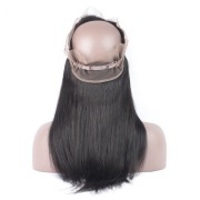 Straight Natural Color 360 Lace Frontal Closure Brazilian Remy Human Hair 360LCHA-01