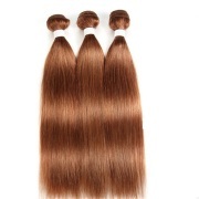 #30 Medium Auburn Straight Remy Human Hair Weave Bundles Colored Hair Weft XTHW-116