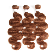 #30 Medium Auburn Body Wave Colored Hair Weave Bundles Remy Human Hair Weft XTHW-118
