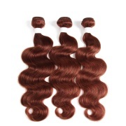 #33 Dark Auburn Body Wave Colored Hair Weave Bundles Remy Human Hair Weft XTHW-119