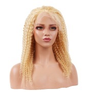 #613 Blonde Kinky Curly Remy Human Hair Wigs Lace Front Full Lace Wigs SLD-05