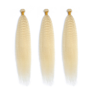 #613 Blonde Kinky Straight Hair Bundles Remy Human Hair Weft XTHW-52