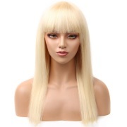 #613 Blonde Straight Remy Human Hair Wigs Lace Front Full Lace Wigs With Bangs SLD-04