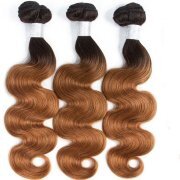 #T 1B/30 Medium Auburn Body Wave Two Tone Hair Bundles Remy Human Hair Weft XTHW-42