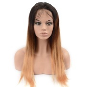 #T 1B/4/27 Straight Ombre Wigs Remy Human Hair Lace Front Full Lace Wigs SLD-79