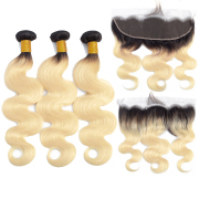 Body Wave T 1B/613 Blonde Hair Bundles With Lace Frontal 13X4 JCXT-131