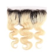 #T 1B/613 Blonde Dark Root Body Wave Remy Human Hair Lace Frontal 13X4 13X4LCHA-27