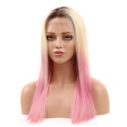 #T 1B/613/Pink Straight Ombre Wigs Remy Human Hair Lace Front Full Lace Wigs SLD-29