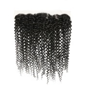 Kinky Curly Natural Color Brazilian Remy Human Hair Lace Frontal Closure 13X4 13X4LCHA-05