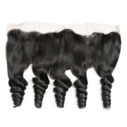 Loose Wave Natural Color Brazilian Remy Human Hair Lace Frontal Closure 13X4 13X4LCHA-07