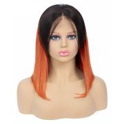 #T 1B/350 Straight BOB Ombre Wigs Remy Human Hair Lace Front Full Lace Wigs SLD-173