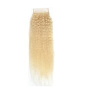 #613 Blonde Kinky Straight Top Closure Remy Human Hair 4X4 Lace Closure 4X4LCHA-65