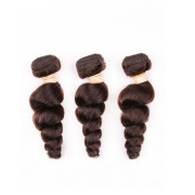 #2 Dark Brown Loose Wave Remy Hair Weave Bundles Colored Hair Weft XTHW-134