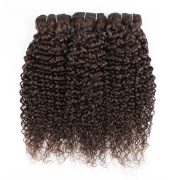 #2 Dark Brown Kinky Curly Remy Hair Weave Bundles Colored Hair Weft XTHW-138