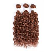 #30 Medium Auburn Water Wave Remy Human Hair Weave Bundles Colored Hair Weft XTHW-146