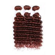 #33 Dark Auburn Deep Wave Remy Human Hair Weave Bundles Colored Hair Weft XTHW-148