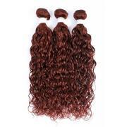 #33 Dark Auburn Water Wave Remy Human Hair Weave Bundles Colored Hair Weft XTHW-149