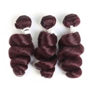 #99J Dark Wine Loose Wave Remy Human Hair Weave Bundles Colored Hair Weft XTHW-155