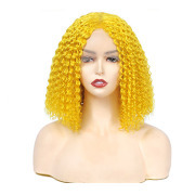 Yellow Kinky Curly BOB Colored Wigs Remy Human Hair Wigs Lace Front Full Lace Wigs SLD-172