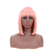 #T 1B/Rose Gold Straight BOB Ombre Wigs Remy Human Hair Lace Front Full Lace Wigs SLD-179