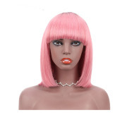 #T 1B/Rose Pink Straight BOB Ombre Wigs Remy Human Hair Lace Front Full Lace Wigs SLD-176