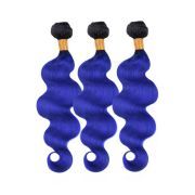 #T 1B/Blue Body Wave Two Tone Hair Bundles Remy Human Hair Weft XTHW-06