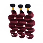 #T 1B/Burgundy Body Wave Two Tone Hair Bundles Remy Human Hair Weft XTHW-66