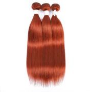 Ginger Orange Straight Remy Human Hair Weave Bundles Colored Hair Weft XTHW-178