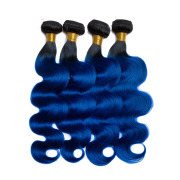 #T 1B/Dark Blue Body Wave Two Tone Hair Bundles Remy Human Hair Weft XTHW-199