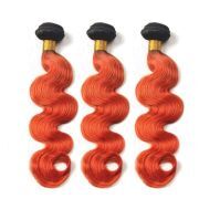 #T 1B/Orange Body Wave Two Tone Hair Bundles Remy Human Hair Weft XTHW-210