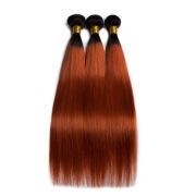 #T 1B/Ginger Orange Straight Two Tone Hair Bundles Remy Human Hair Weft XTHW-40