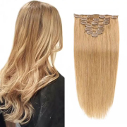 #16 Light Blonde Straight Clip In Hair Extensions Remy Human Hair Clip-ins Extension SLDCLIP-09