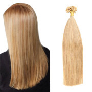 #16 Light Blonde Straight U Tip Extensions Remy Human Hair Nail Tip Bonded Extension SLDUT-09