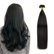 #1B Natural Black Straight U Tip Extensions Remy Human Hair Nail Tip Bonded Extension SLDUT-02