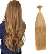 #27 Honey Blonde Straight U Tip Extensions Remy Human Hair Nail Tip Bonded Extension SLDUT-11