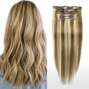 #P8/613 Straight Clip In Hair Extensions Remy Human Hair Clip-ins Extension SLDCLIP-25