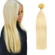 #613 Bleach Blonde Straight U Tip Extensions Remy Human Hair Nail Tip Bonded Extension SLDUT-15