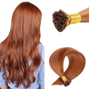 #30 Medium Auburn Straight I Tip Hair Extensions Remy Human Hair Stick Tip Bonded Extension SLDIT-12